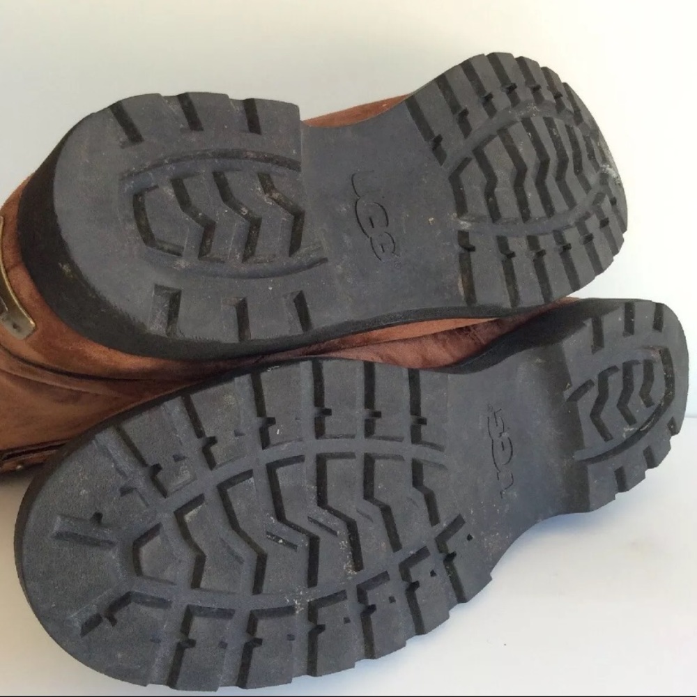UGG Grandle 11 Brown Suede Moto Engineer Boot Eng - Picture 8 of 8